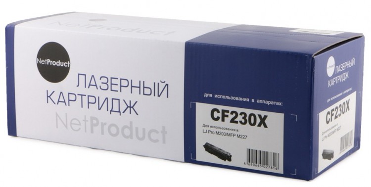 Тонер-картридж NetProduct (N-CF230X/ 051H) для HP LJ Pro M203/ MFP M227/ LBP162dw/ MF 264dw/ 267dw, 4K